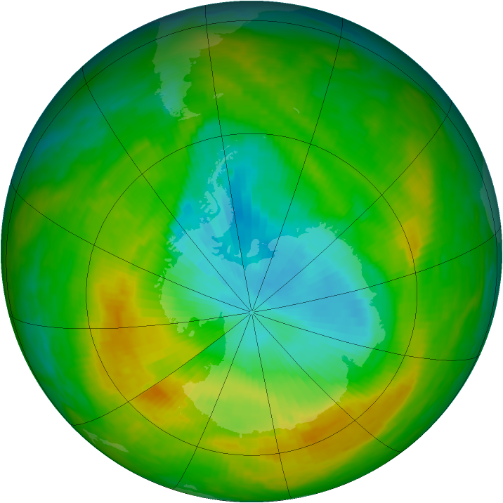Antarctic ozone map for 21 November 1983
